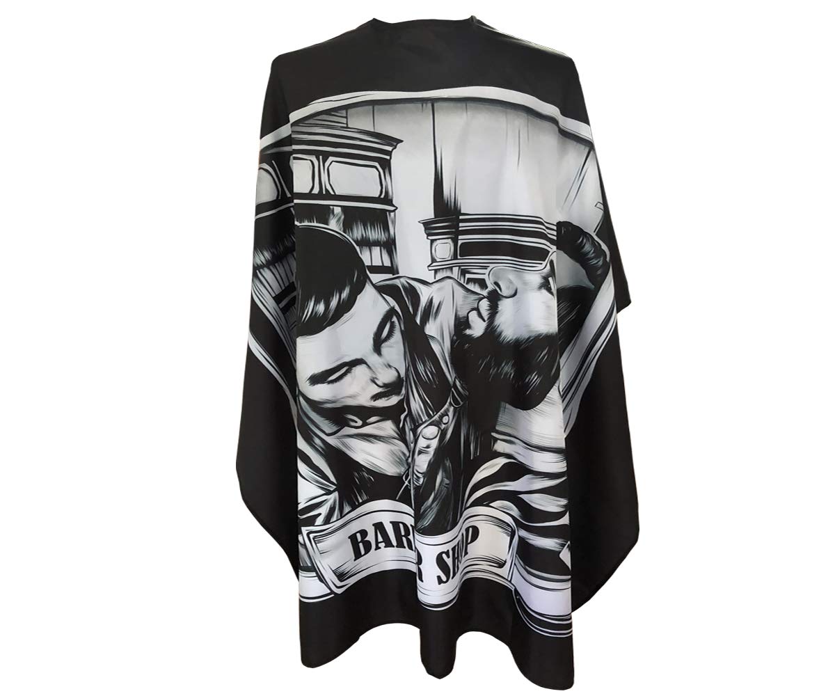 Barber Cape for Men, PELOCAPA Hair Cutting Cape with Metal Snap Closure, Professional Salon Cape, Large Waterproof Hairdressing Cape for Hairstylist - 63"× 56"(Comic Style)