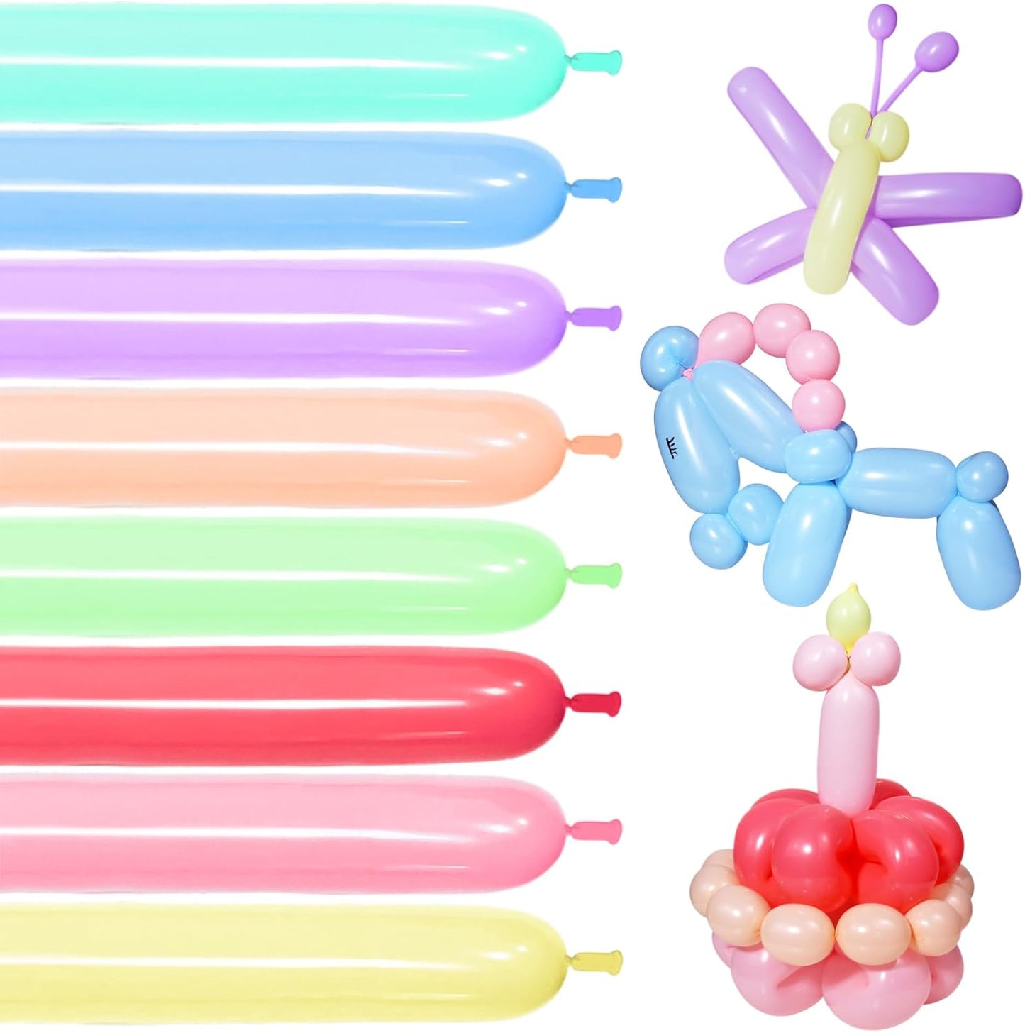 Clear 260 Balloons - Premium Long Skinny Latex Balloons for Animal Creations | 100 Pcs for Kids' Parties
