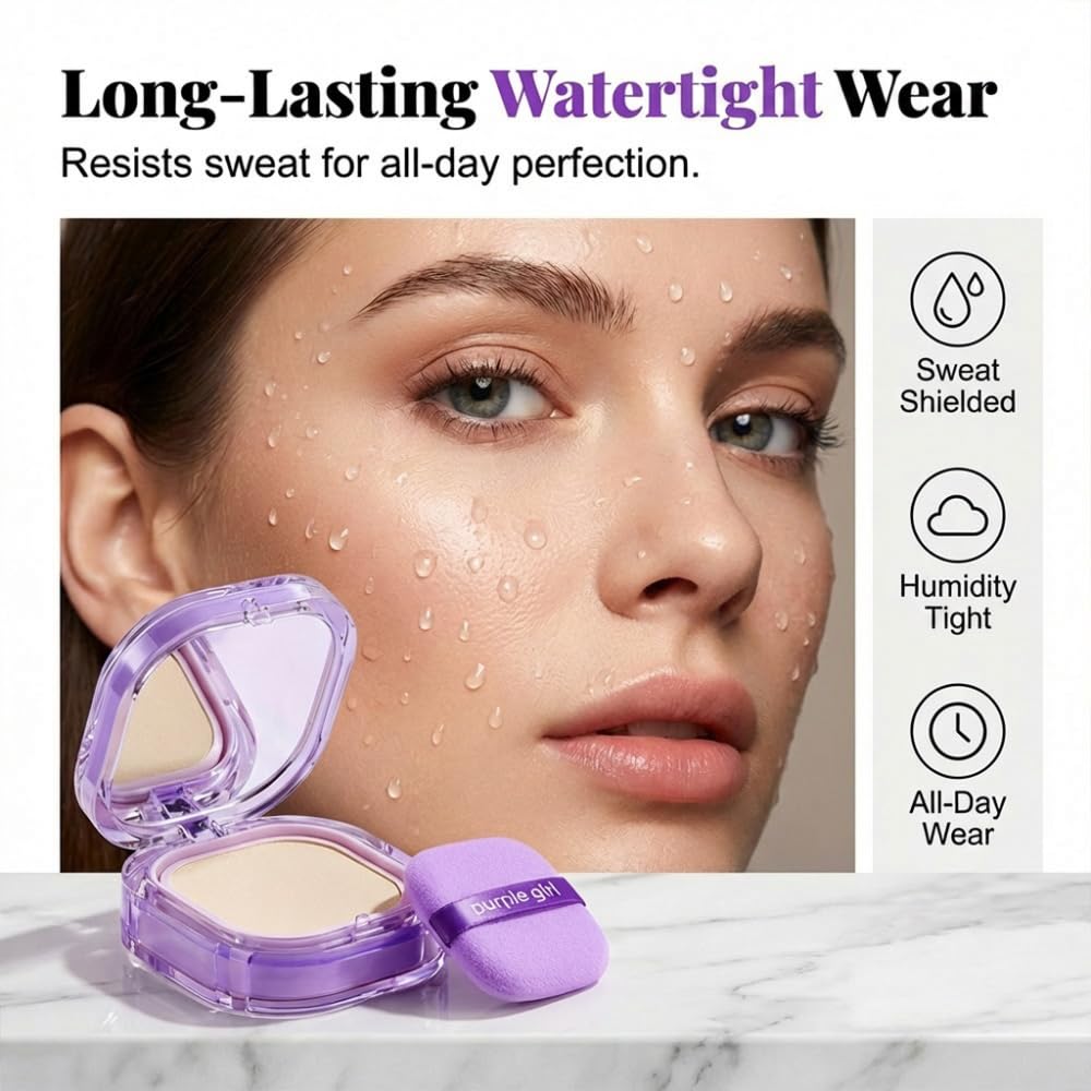 Full Coverage Creamy Foundation, Long-Lasting Waterproof Matte Finish, High Coverage Blemish-Free Base For All Skin Types, Travel-Friendly Compac (Natural)