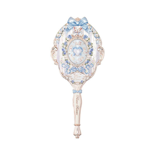 Flower Knows Bunny Garden Collection Hand Mirror,Vintage Portable Handheld Mirror,Fancy & Pretty Princess Mirror with Long Handle,Gift for Girls(Cloudy Blue)