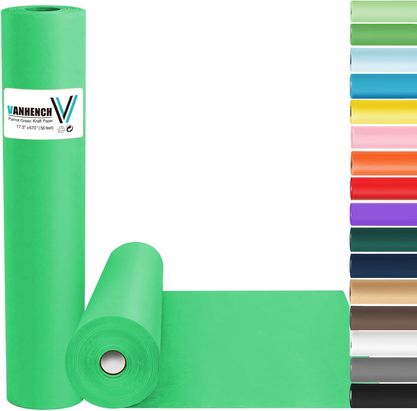 Brown Wrapping Paper Roll - Craft Kraft Packing Paper 17.5"x1200" for Gifts, Arts, & Moving Supplies | 70GSM