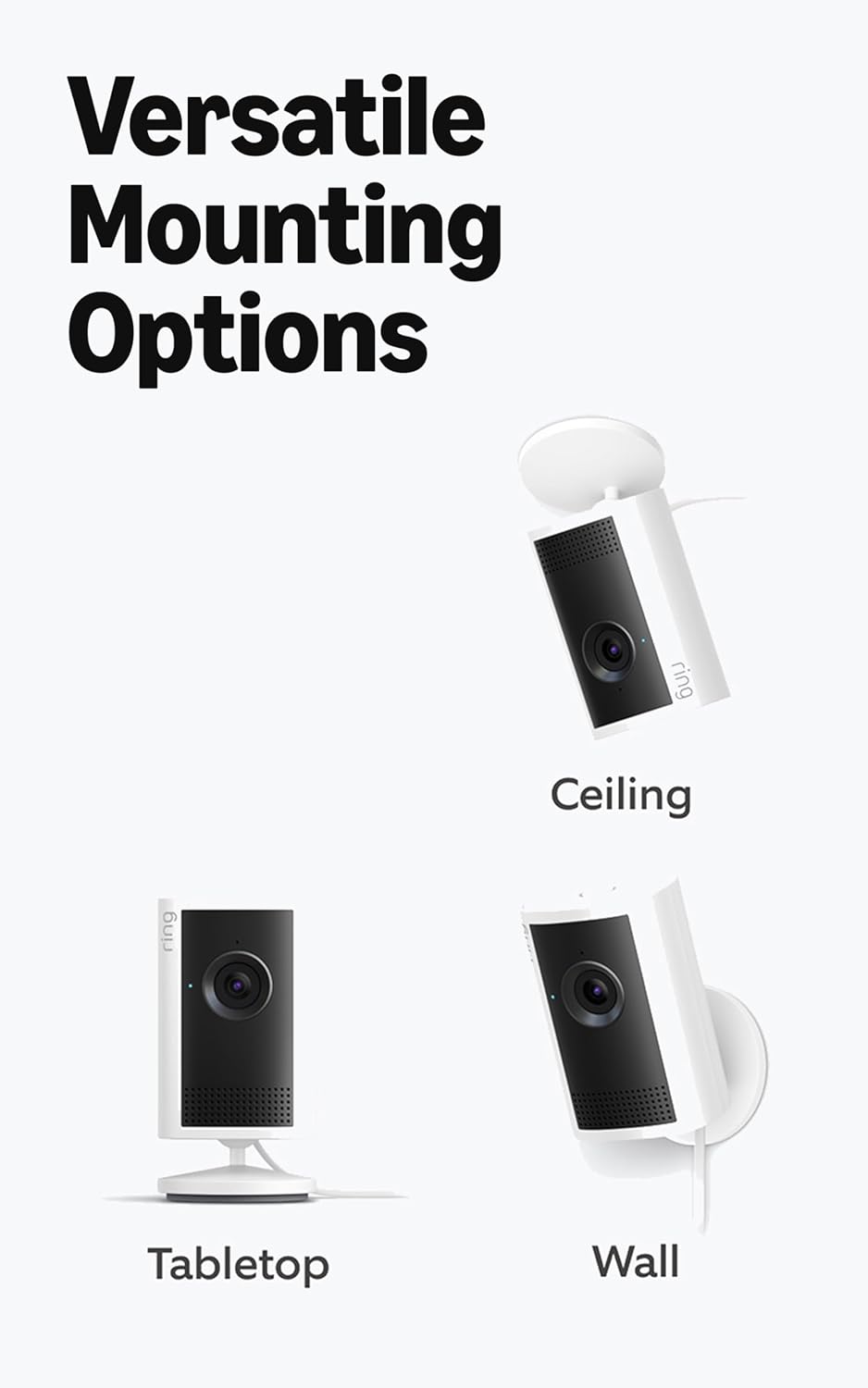 Indoor Security Camera - 2K Video Quality, 4x Zoom & Low-Light Vision | Black