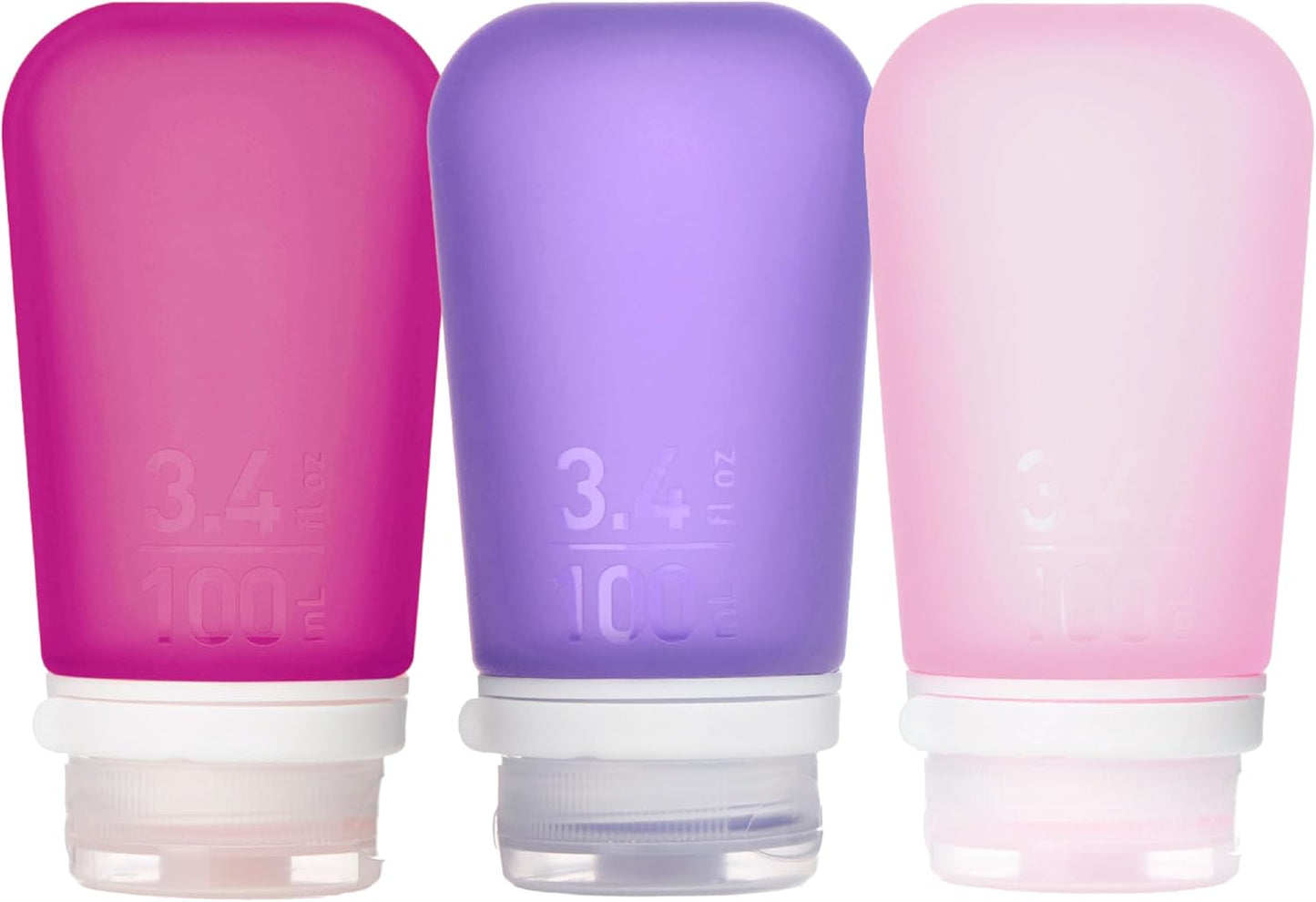 GoToob+ Travel Bottles - Silicone Leak-Proof Toiletry Tubes | 3-Pack Small (1.7 fl oz) - Clear/Green/Blue