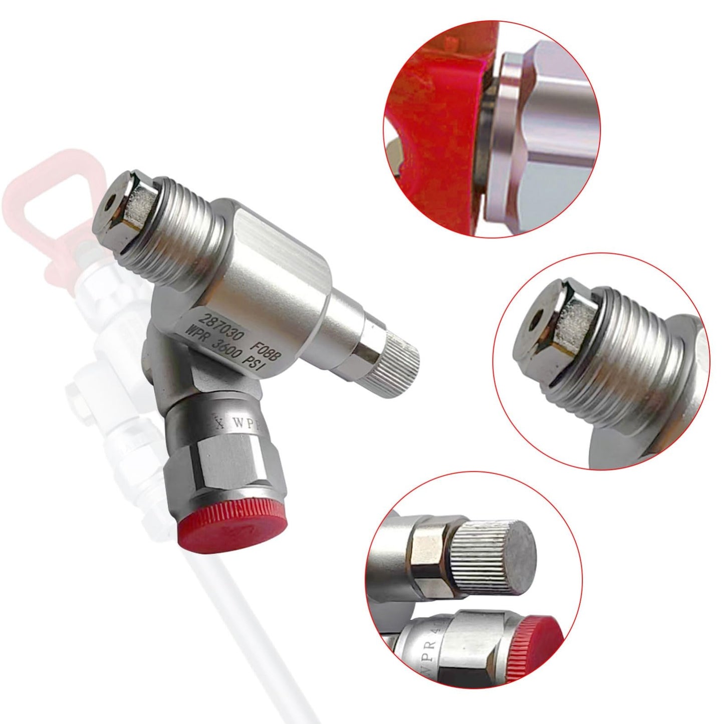 Gra-co 287030 Shut-Off Valve Swivel Joint Extension Anti-spitting Valve Airless Spray Adapter Joint for High Pressure Airless Paint Sprayers Gun Pole Extensions