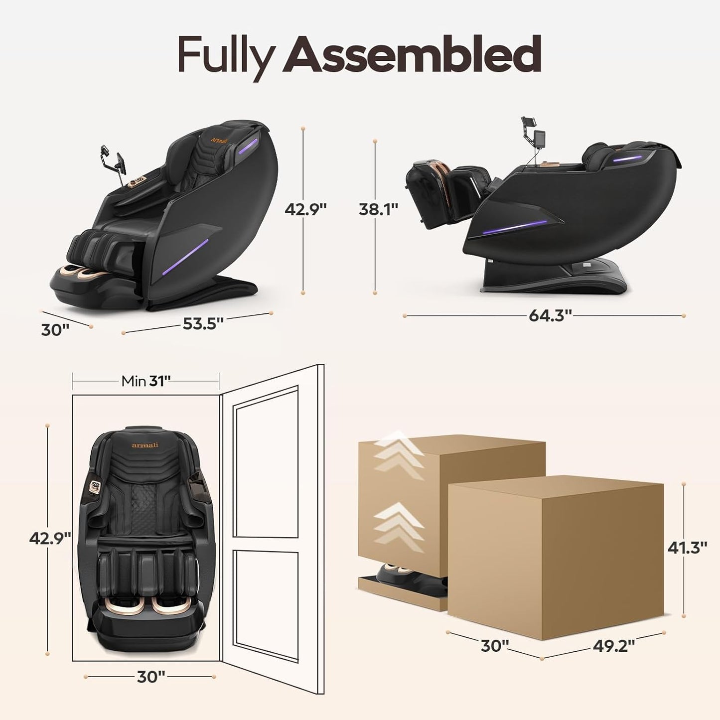 4D Full Body Massage Chair - Zero Gravity SL-Track Shiatsu Recliner with Core Heating & 20 Techniques | Deep Yoga Stretch & Foot Rollers
