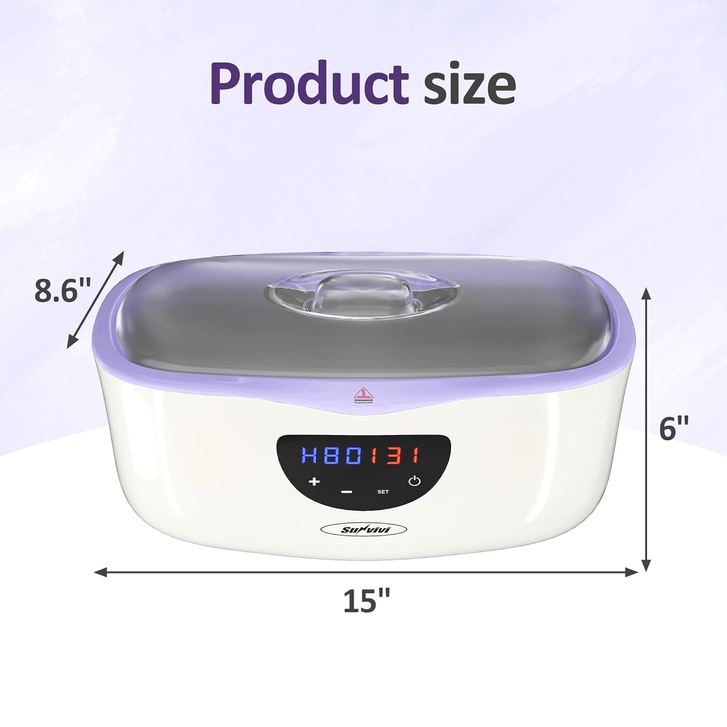 Sunvivi Upgraded Paraffin Wax Machine for Hand and Feet, 4000ml Large Capacity Paraffin Wax Warmer, 20-Min Fast Heating with Temp Control, Paraffin Bath with 8 Pack Refills for Smooth & Soft Skin