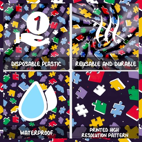 Puzzle Tablecloth for Baby Showers & Birthday Parties - 53 x 108 in