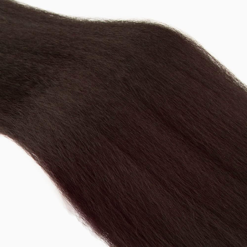 Chocolate Brown Human Hair Bundles Color #4 Yaki Straight Bundle Brazilian Virgin Hair 18 18 Inch 2 Bundles Dark Brown Kinky Straight Hair Extensions