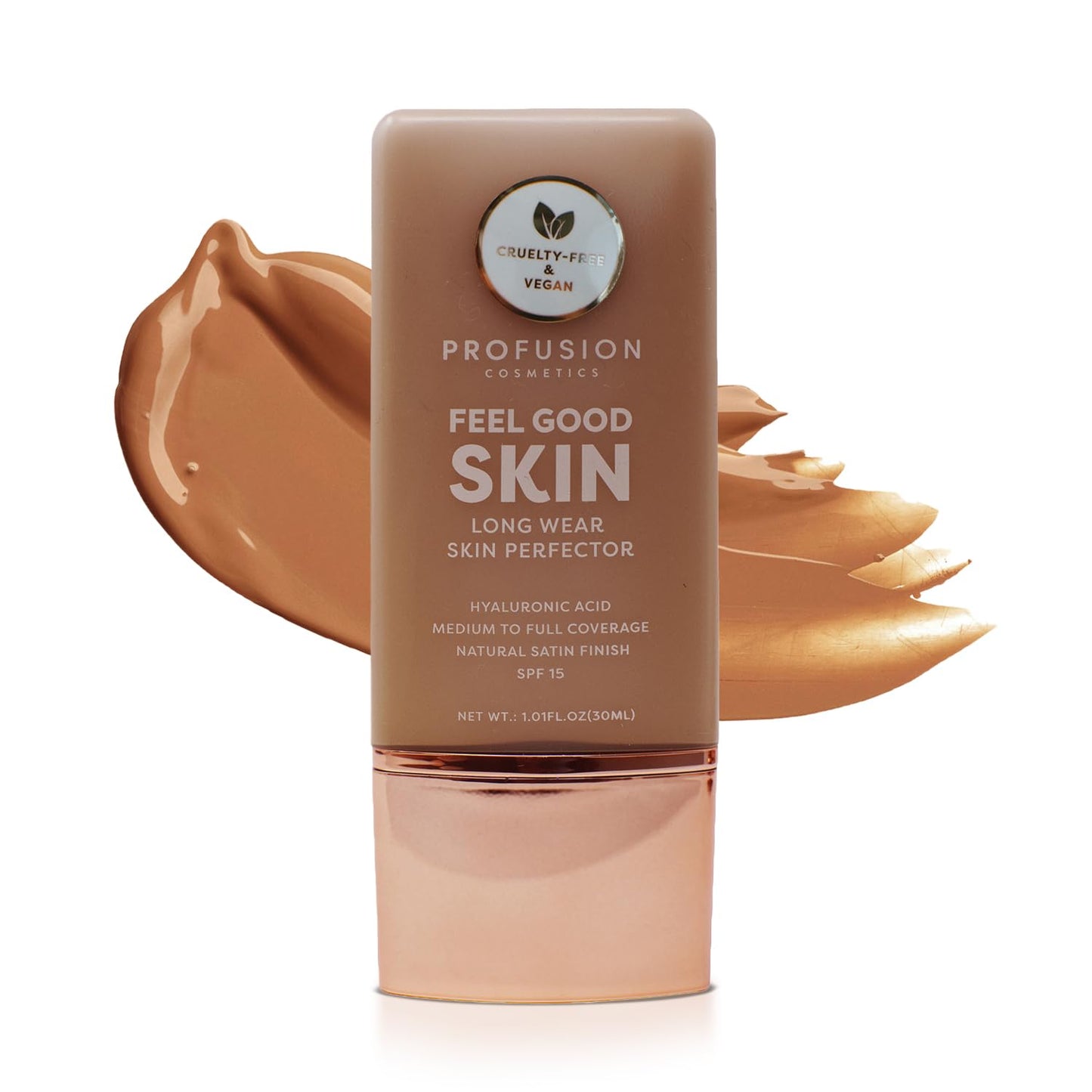 Profusion Cosmetics Lightweight Liquid Foundation - Flawless Radiance, Breathable Vegan Makeup for Uneven Skin Tone | Deep 1