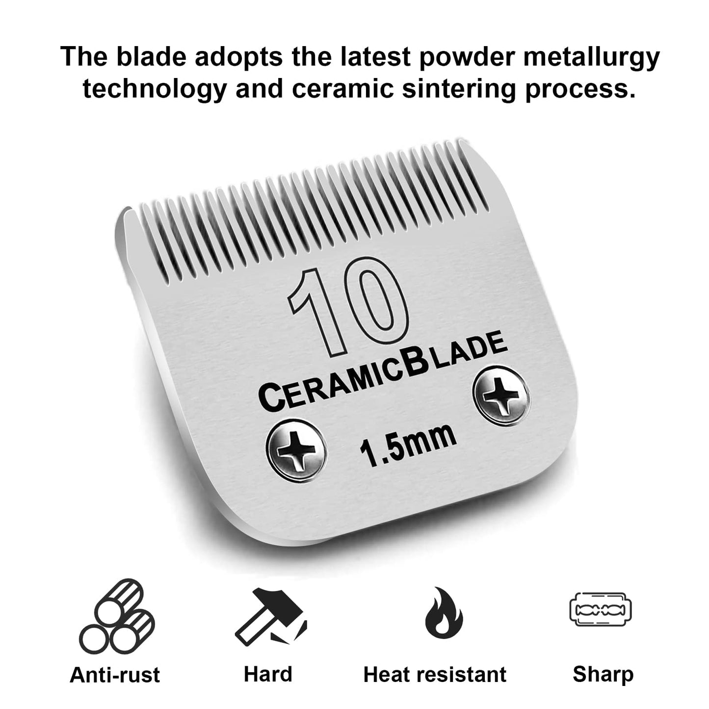 6Pack 10Blades Dog Grooming Replacement Blades Compatible with Andis Pet Clipper/Oster A5/Wahl KM Series Dog Clipper,Ceramic Blade & Stainless Steel Blade (#10+30+5FC+7FC+3FC+4F)