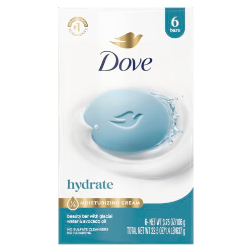 Dove Hydrating Beauty Bar Soap with Glacial Water & Avocado Oil - 6 Count