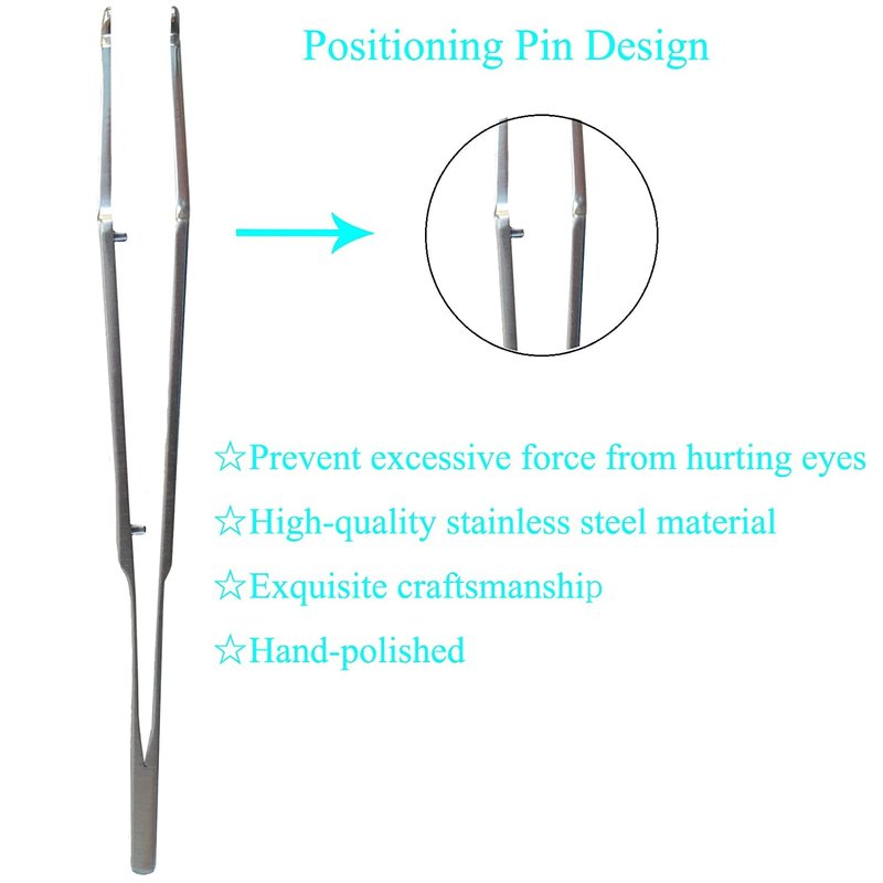 Meibomian Gland Expressor Professional Forceps Premium Stainless Steel Eyelid Massage Tweezers for Dry Eyes, High Precision Tweezer Tools - Rectangle Tip