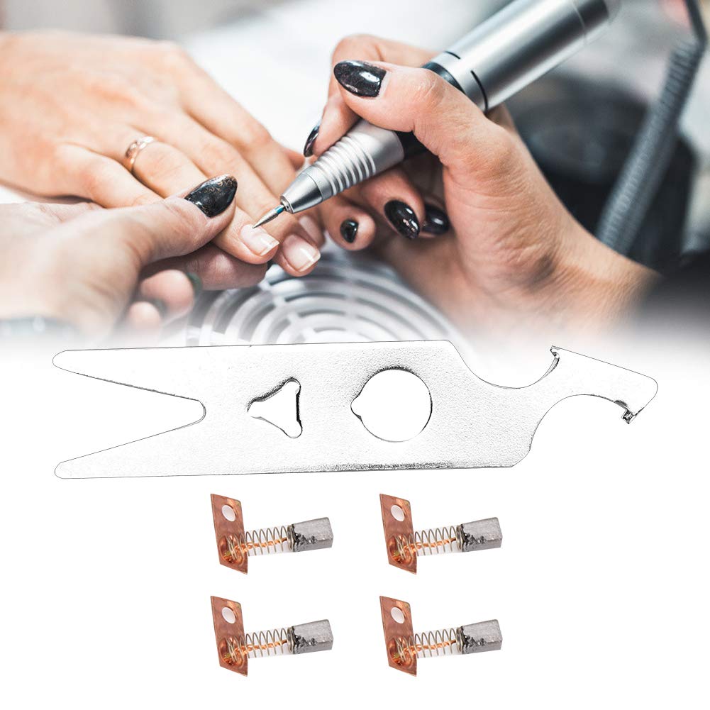 Nail Drill Manicure Tools 2 Pairs Carbon Brush Wrench Set Nail Drill Handpiece Accessory Replacement Part Nail Drill Handpiece Replacement Tools