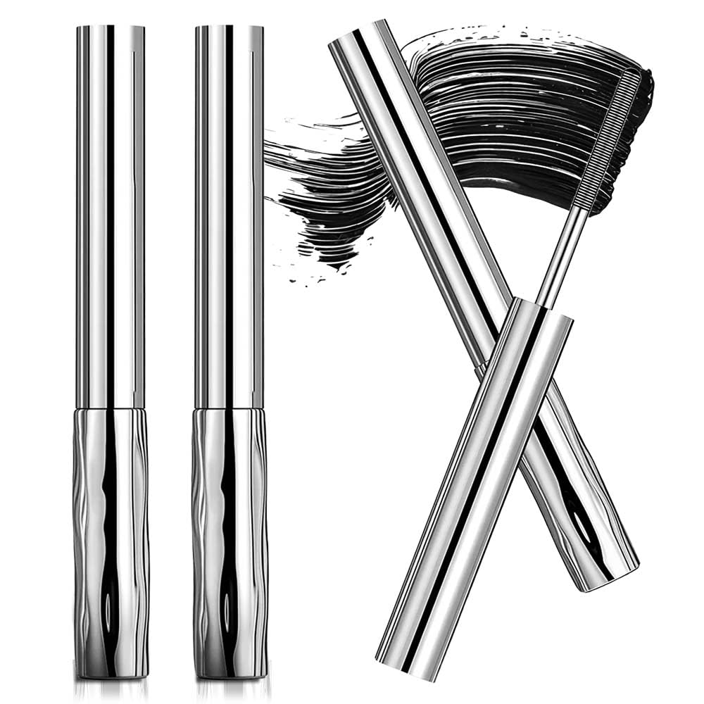 Waterproof Fibre Mascara, 2026 Upgrade Threaded Wand Lash Mascara Lengthening Curling Screw Head, Long Lasting Smudge Proof Tubular Mascara Clump Free Dramatic Volumizing
