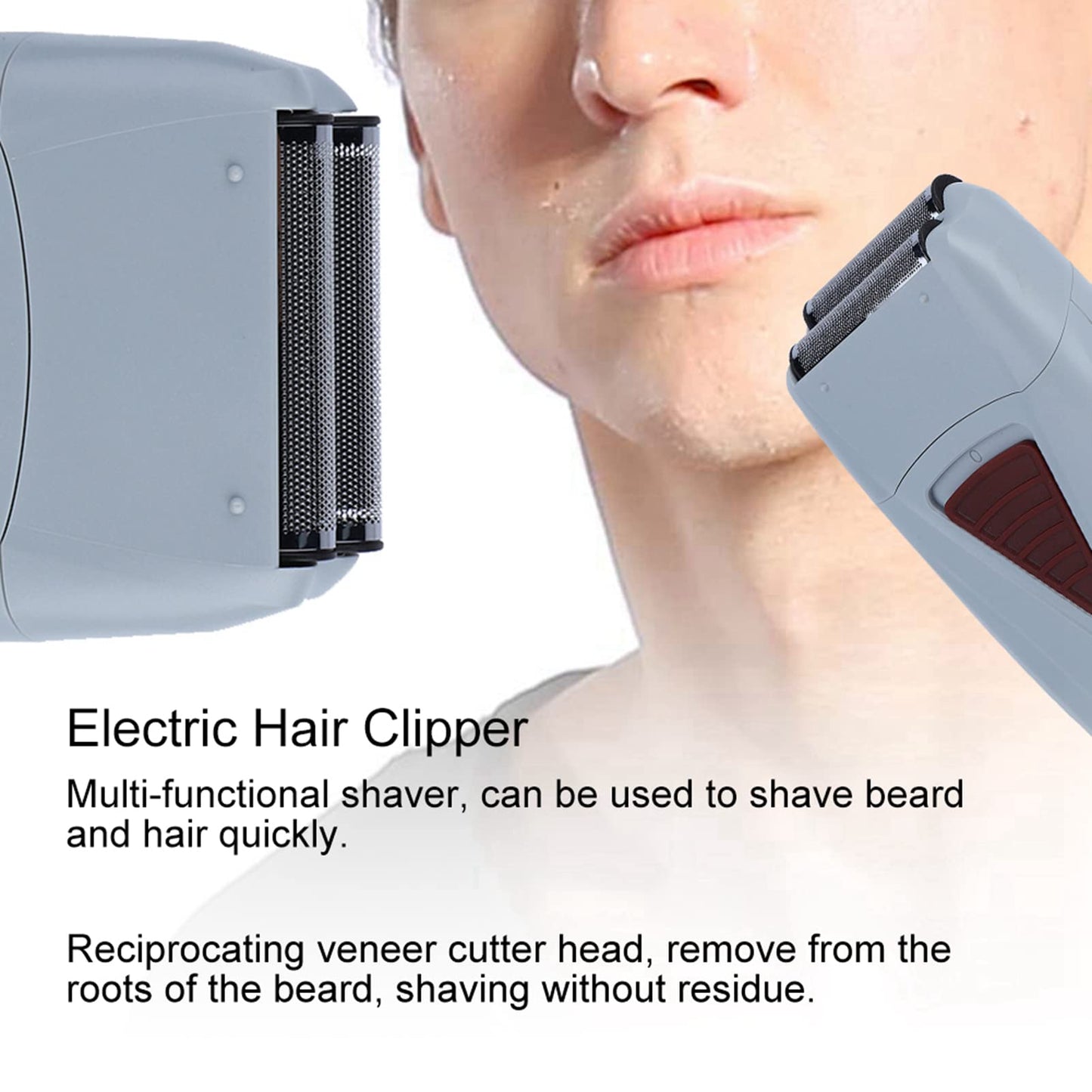 Electric Hair Clipper, Rechargeable Men Electric Hair Clipper Trimmer Double Head Reciprocating Shaver