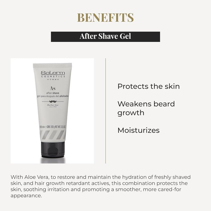 Salerm Homme After Shave Gel – Moisturising and Refreshing Beard Care, 3.5 Ounce
