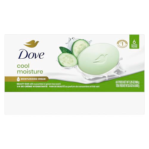Dove Cool Moisture Beauty Bar Soap - Cucumber & Green Tea, 6 Bars