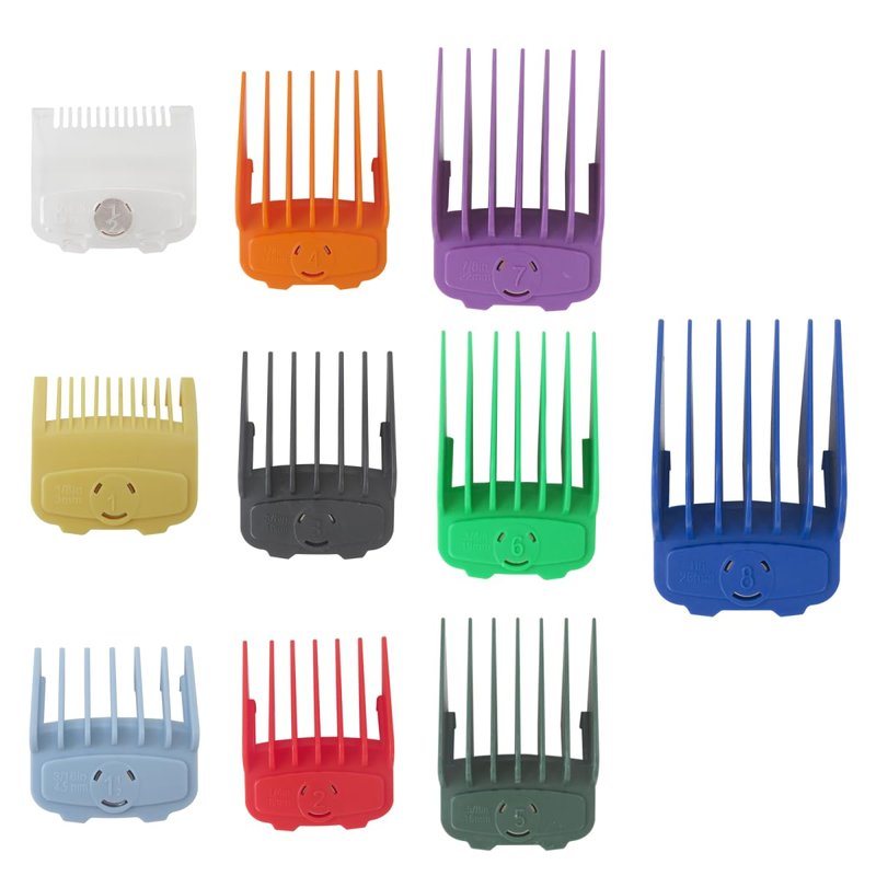 US! 10-Pack Magetic Clipper Guards Set for Limural K11S/Novah HCL-001/Surker K7S/K9C/K9S, Color Coded Clipper Guides Replacement - Length: 1/16" to 1"