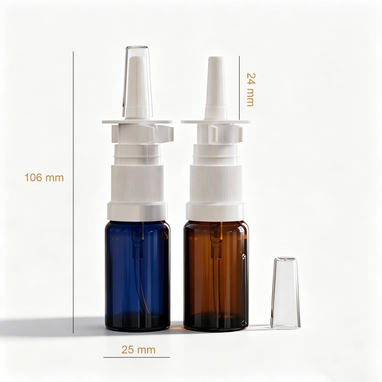 seafulee Nasal Spray Bottle, 10ml Glass Atomizer, Refillable, Travel, BPA Free, 6 Glass Spray Bottles, 1/3oz