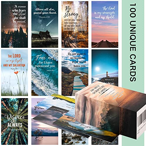 100 Inspirational Bible Verse Cards - Perfect Christian Gift