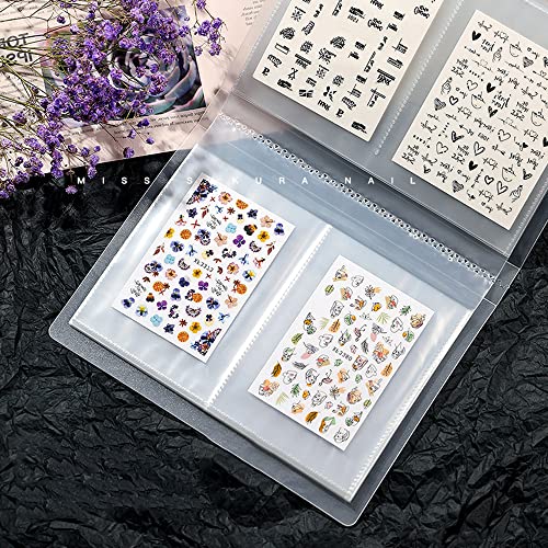 OBENIM HALIM 1Pack 80 Slot Nail Sticker Storage Album Water Decals Organizer