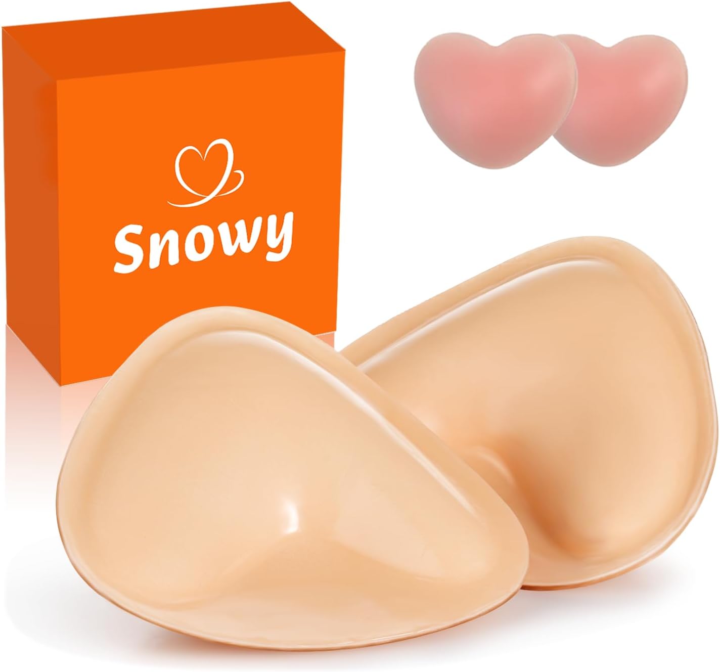 Snowy Sticky Bra Inserts - Reusable Waterproof Double-Sided Push-Up Enhancers for Dresses & Bikinis