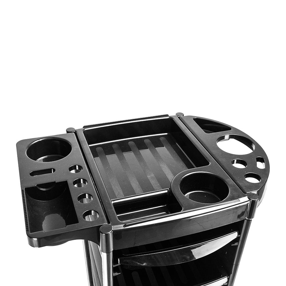 Salon Trolley Cart for Salon Station,Hair Salon Beauty Storage Car,5-Tiers Removable Hairdresser Beauty Storage Trolley,Space Saving Salon Rolling Cart (ABS & Stainless Tube Pole & Rubber Castor)