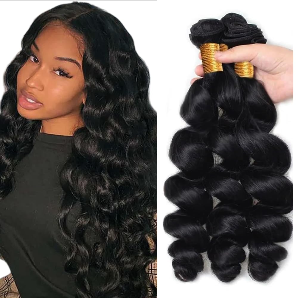 Loose Wave Bundles Human Hair Loose Body Wave Bundles Deep Wave Bundle 22 24 26 inch Natural Black Body Wave Bundle