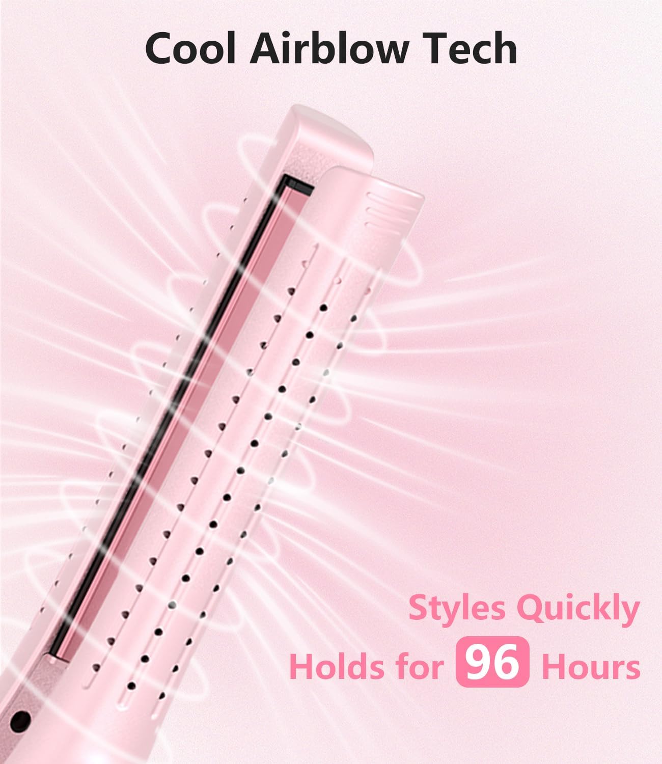 Mini Flat Iron Hair Straightener - 2-in-1 Cool Airflow Styler for Short Hair | Perfect for Pixie Cuts & Bobs