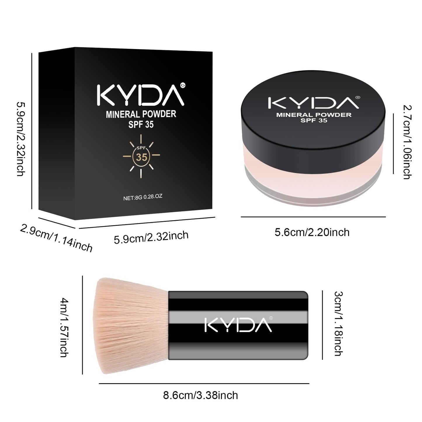 Mineral Powder Foundation, SPF 35 Loose Powder Foundation, Natural Glow Skin-improving Mineral Foundation for Mature Skin, Sheer to Full Buildable Coverage, Reduce Shine, 0.28 oz, Medium Beige