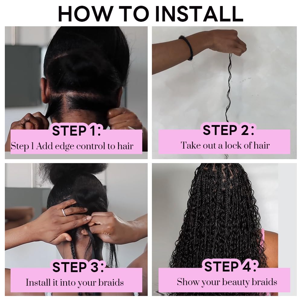 Human Braiding Hair - 100% Virgin Water Wave for Boho Braids | 14 Inch, 50G