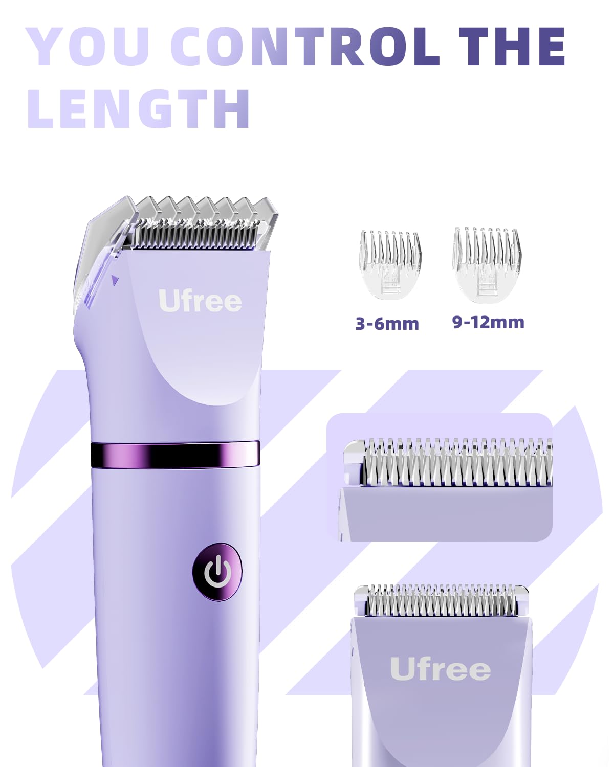 Electric Bikini Trimmer for Women - Waterproof Rechargeable Razor with Ceramic Blade | Personal Groomer for Legs & Pubic Hair - Purple