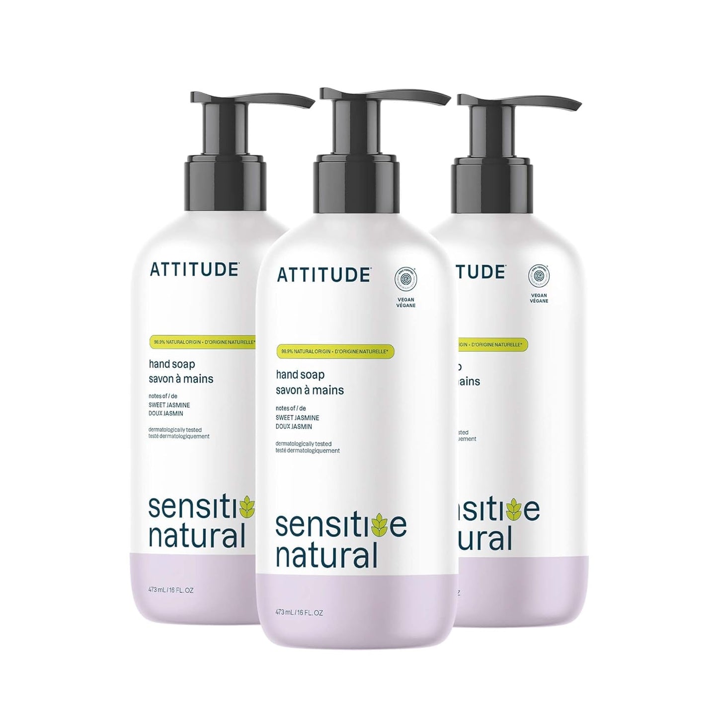 ATTITUDE Moisturizing Hand Soap for Sensitive Skin - Oat & Argan Oil, Vegan, 16 Fl Oz