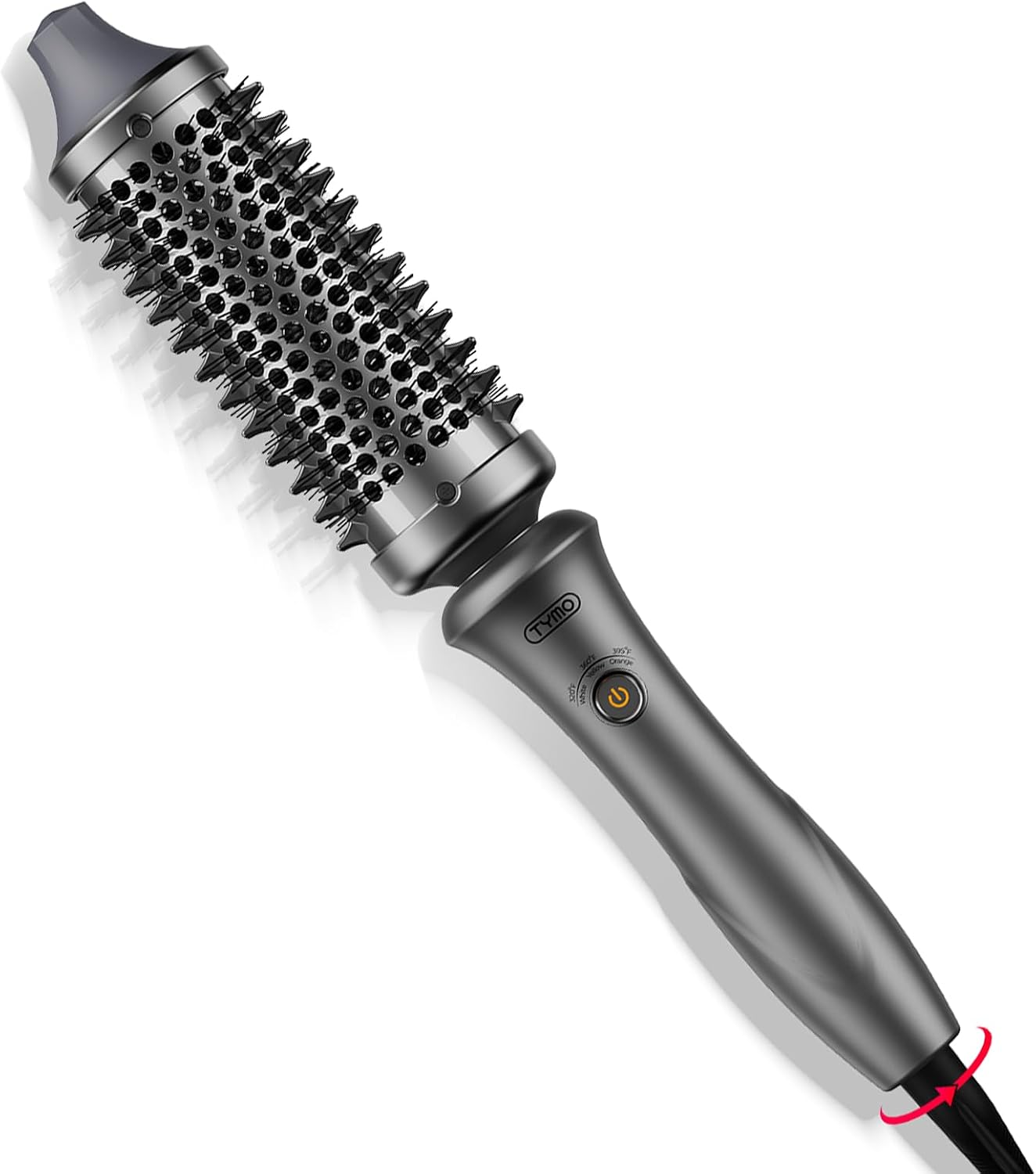 Tymo Thermal Brush - 1.5 Inch Curling & Straightening Tool | Dual Voltage Heated Volumizer in Gold