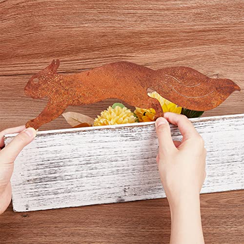 Rusty Metal Squirrel Garden Decor - Elegant Running Sculpture