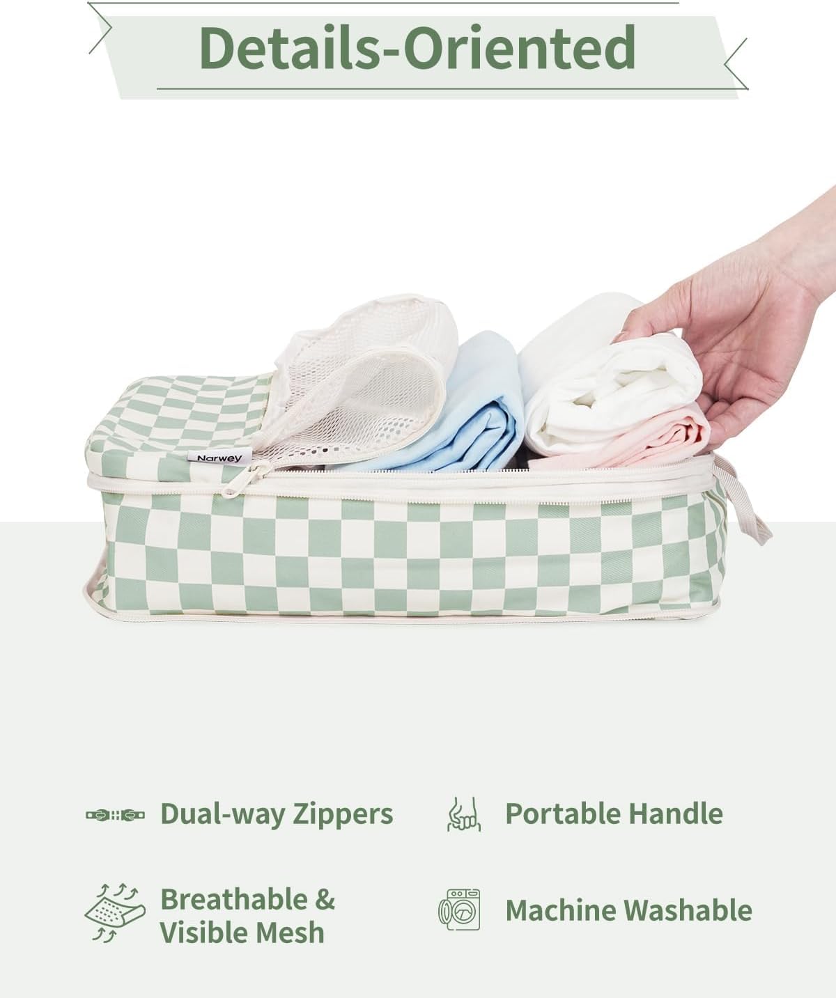 Compression Packing Cubes for Travel - 6 Set Durable Luggage Organizer Bags | Ideal for Carry-On Suitcase