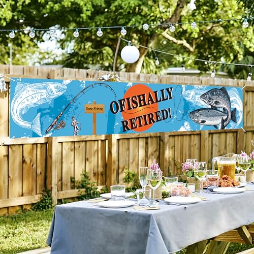Fishing Retirement Banner - Kimini-Ki Gone Fishing Party Decor
