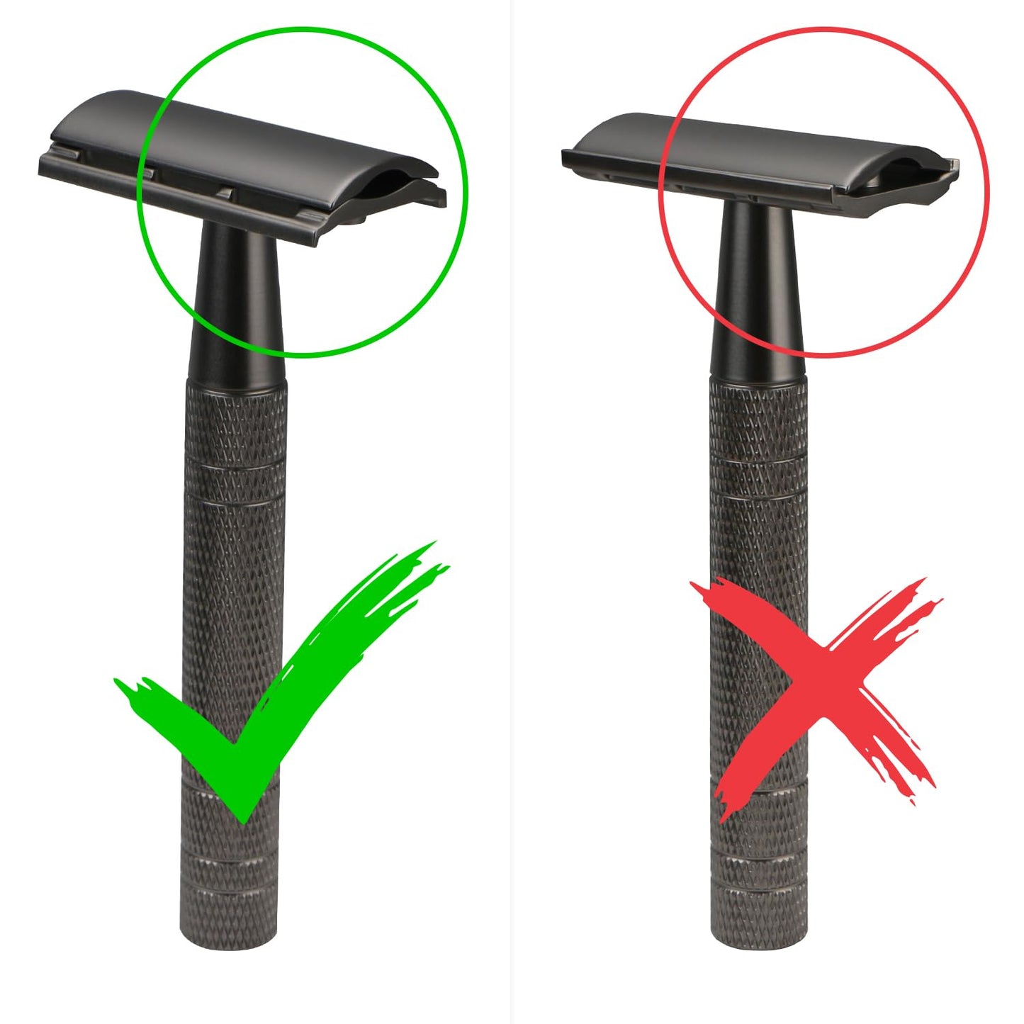 Matte Gun Black Double Edge Safety Razor, Single Blade Razors for Men and Women, with 10 Stainless Steel Safety Razor Blades, Reusable, Eco-friendly, Smooth and Close Shaving, Plastic Free