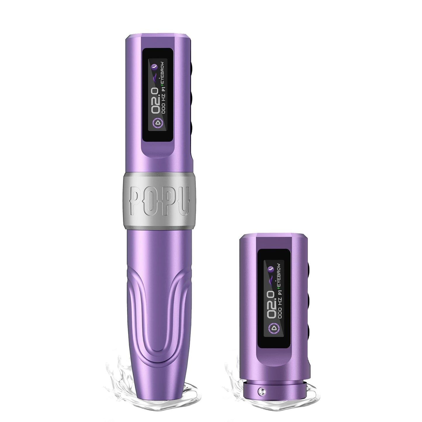 POPUPMU Wireless Tattoo Gun 3.0mm Stroke Rotary Tattoo Pen Coreless Motor with Extra 800mAh OLED Screen Multifunction for Professional Nano Hairstrokes Smp Tattoo Beginner Artist Purple (MINIDIVA)
