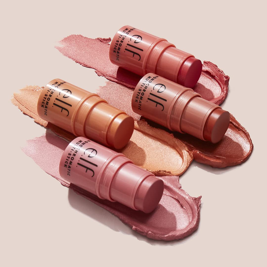 e.l.f. Monochromatic Multi Stick - Creamy & Blendable Color for Eyes, Lips & Cheeks | Dazzling Peony, 0.17 Oz