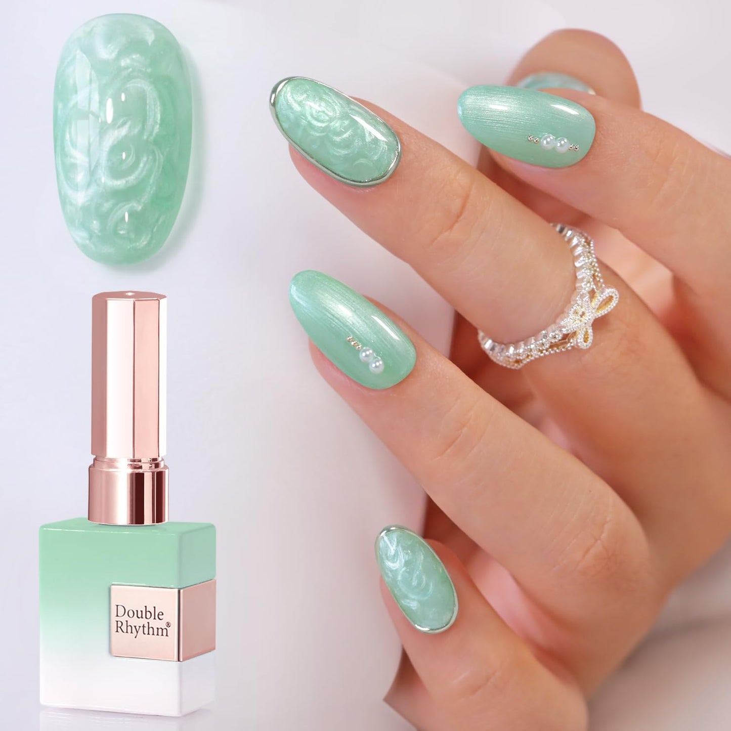 Gel Nail Polish - Double Rhythm 15ML Pearl White Soak Off for Art Manicure | DIY at Home