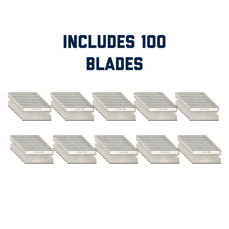 AccuTec Pro Steel Single Backed Edge Razor Utility Blades - 100-Pack - .009 Inch Made of High Carbon Steel for Durability and Long Service Life - APBL-7064