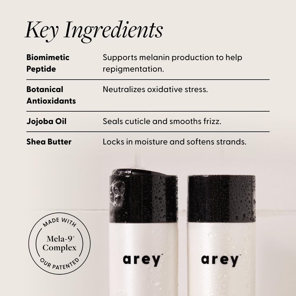 Arey Shower Duo Shampoo & Conditioner Set - Scalp Brush Included | Daily Hair Care for Smoothness & Scalp Health | Vegan