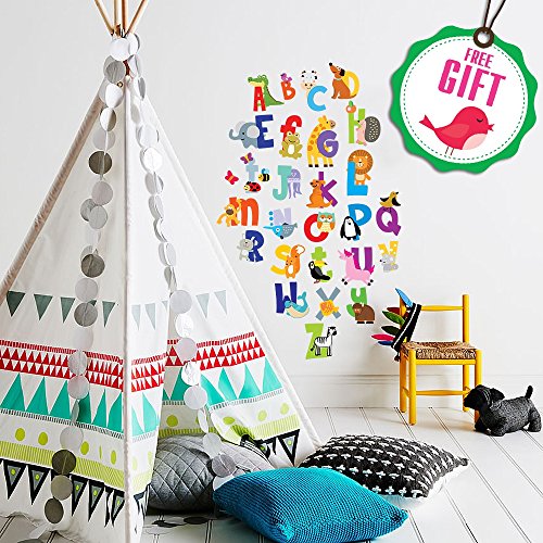 ABC Animal Wall Decals for Kids - Educational Alphabet Stickers