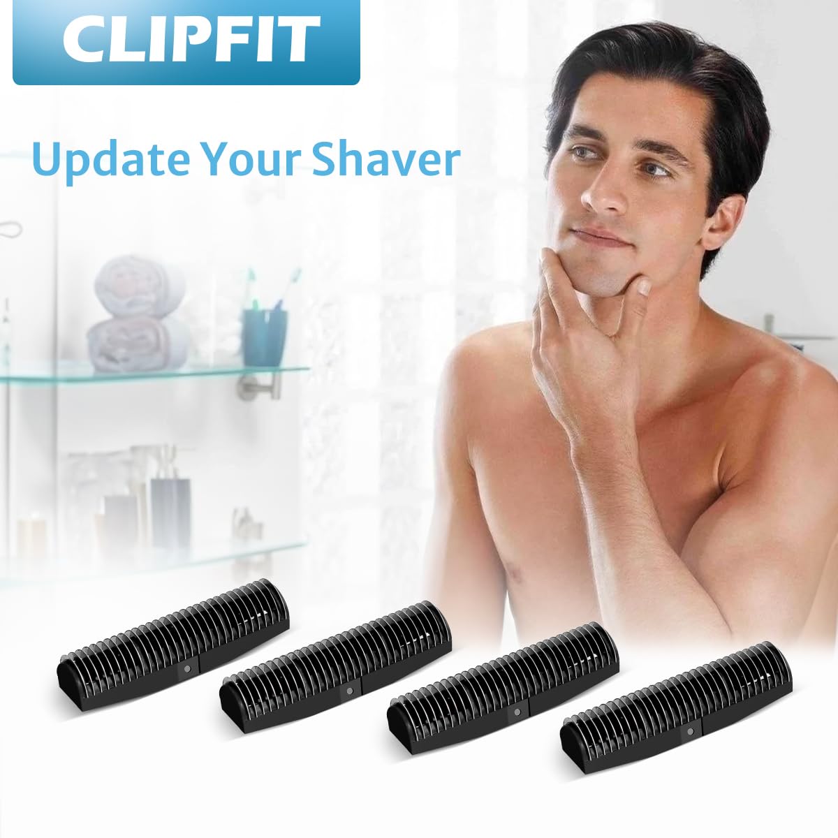 Foil Shaver Replacement Blades Compatible with Andis Foil Shaver TS1 (17150, 17235, 17220), TS2 (17200), Babyliss FXFS2 and Wahl 5 Star Vanish(8173-700), 4Pcs (2 Sets of 2)