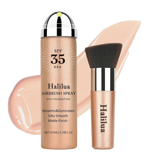 Sunscreen Airbrush Foundation Makeup Spray,SPF 35,Full Coverage Foundation for Mature Skin,Silky Mist Spray Makeup,Long Lasting Waterproof Concealer for Color Correction(#01 Natural)