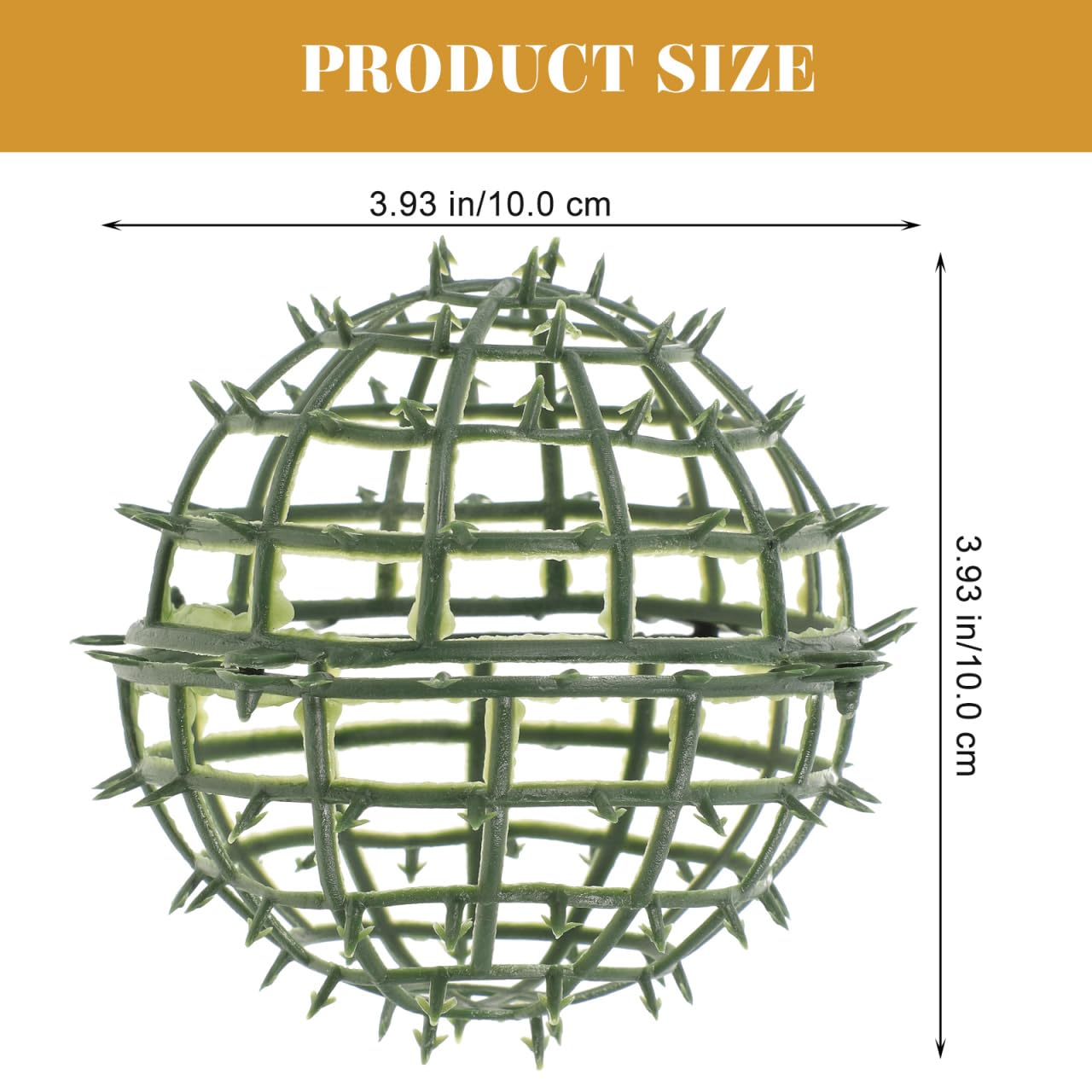 Housoutil 4 Inch Topiary Ball Frame for Artificial Plant Ball Support, 6Pcs Floral Sphere Cage for Flower Arrangement, Plastic Faux Greenery Frame Holder for Hanging Garden Wedding Decor