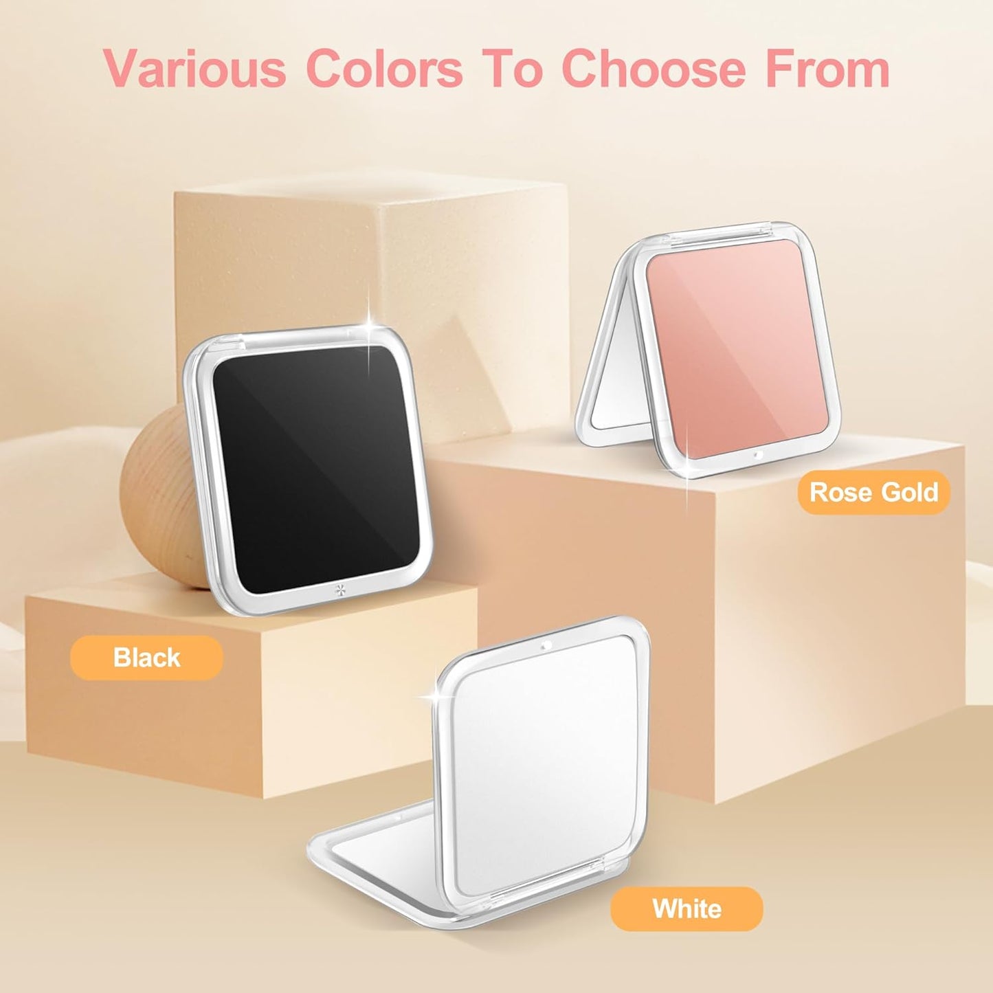 Compact Mirror - 30X Magnifying Pocket Mirror for Travel | Makeup Essentials with Precision Tweezers