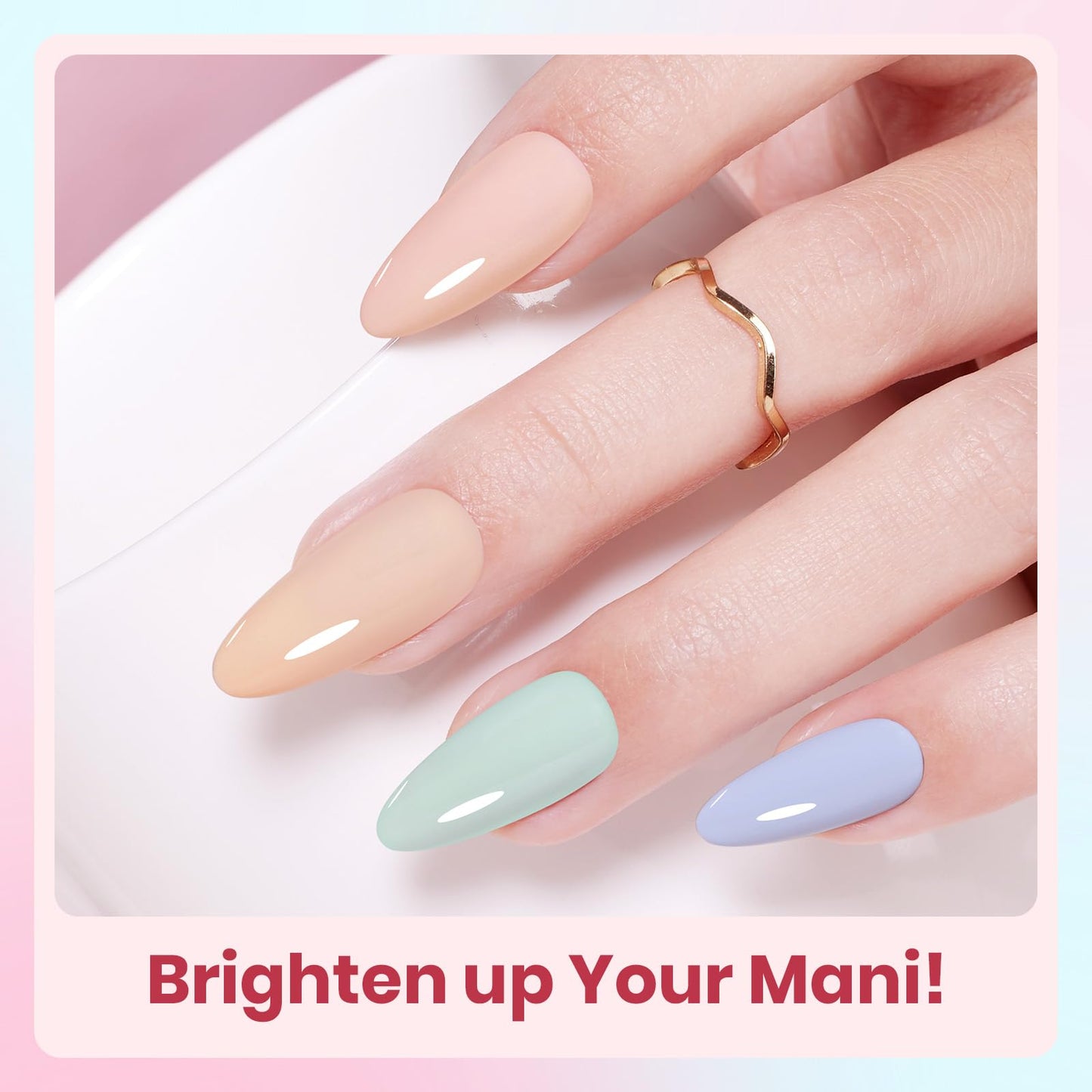 Beetles Gel Nail Polish Set - Soft Manifest 8 Colors Neutral Nude Glitter Pink Green Gel Soak Off UV LED Gel Polish Home Salon Spring Gifts for Women