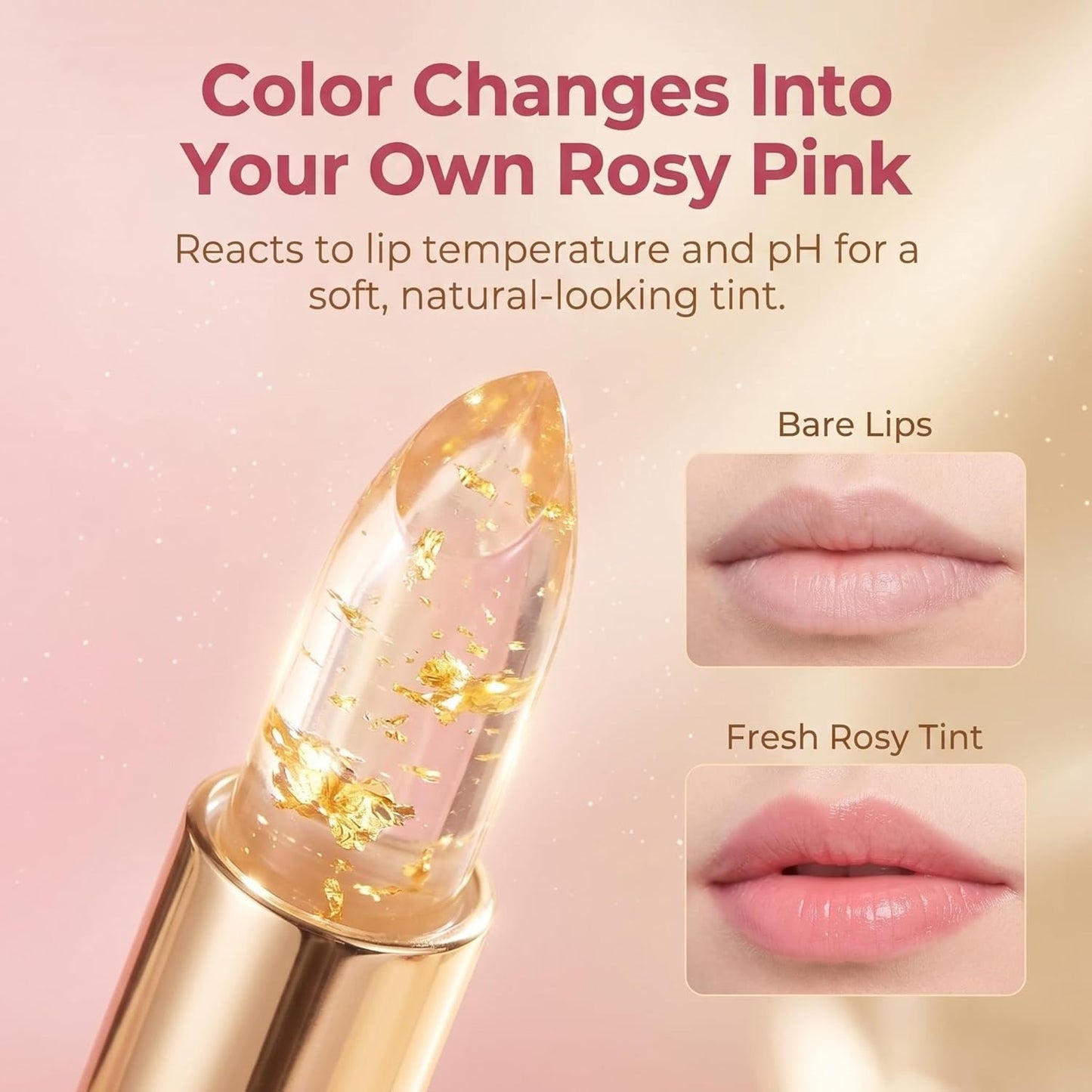 MVC Color Changing Lipstick, pH Lipstick Color Changing Long Lasting, Transferproof Tinted Lip Balm, Gift For Women, Mother's Day & Birthday Gift